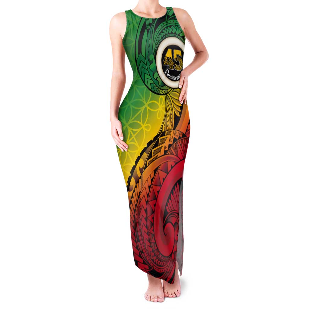 Vanuatu 45th Independence Anniversary Tank Maxi Dress Ni-Van Sandroing LT7 Women Colorful - Polynesian Pride