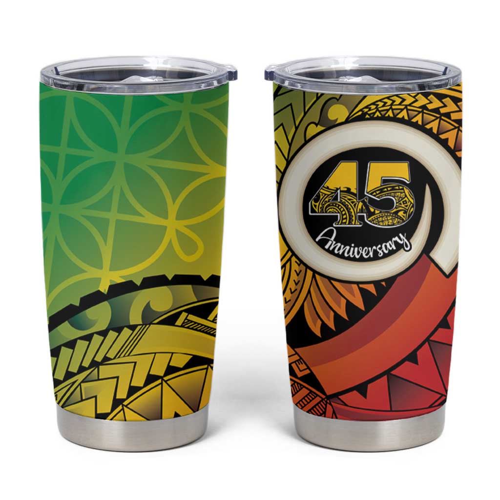 Vanuatu 45th Independence Anniversary Tumbler Cup Ni-Van Sandroing - Polynesian Pride