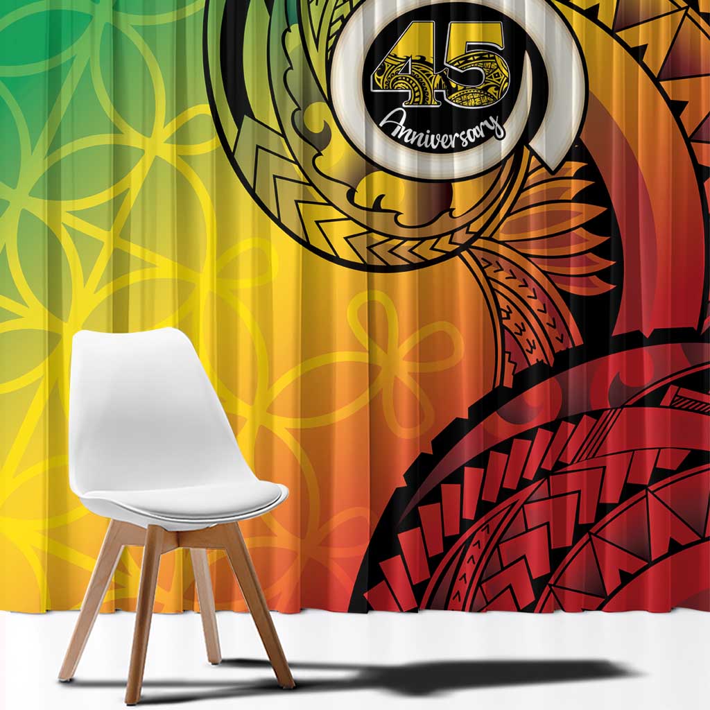 Vanuatu 45th Independence Anniversary Window Curtain Ni-Van Sandroing - Polynesian Pride