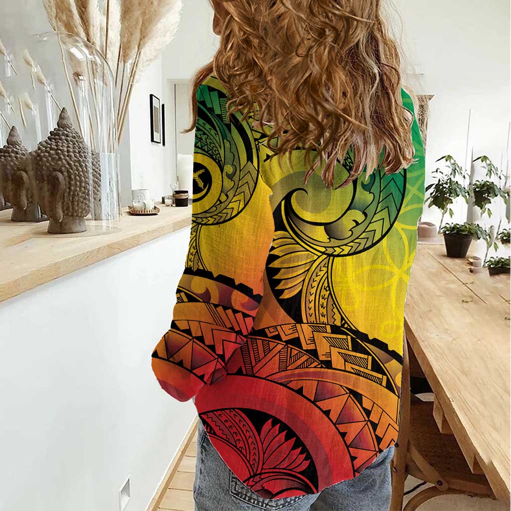 Vanuatu 45th Independence Anniversary Women Casual Shirt Ni-Van Sandroing - Polynesian Pride