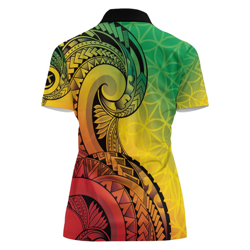 Vanuatu 45th Independence Anniversary Women Polo Shirt Ni-Van Sandroing - Polynesian Pride