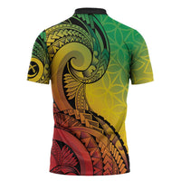 Vanuatu 45th Independence Anniversary Zipper Polo Shirt Ni-Van Sandroing LT7 - Polynesian Pride