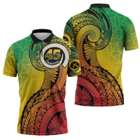 Vanuatu 45th Independence Anniversary Zipper Polo Shirt Ni-Van Sandroing LT7 - Polynesian Pride