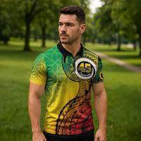 Vanuatu 45th Independence Anniversary Zipper Polo Shirt Ni-Van Sandroing LT7 - Polynesian Pride