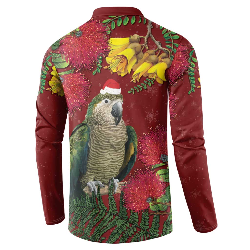 Kakapo Bird New Zealand Button Sweatshirt Floral Christmas LT7 - Polynesian Pride
