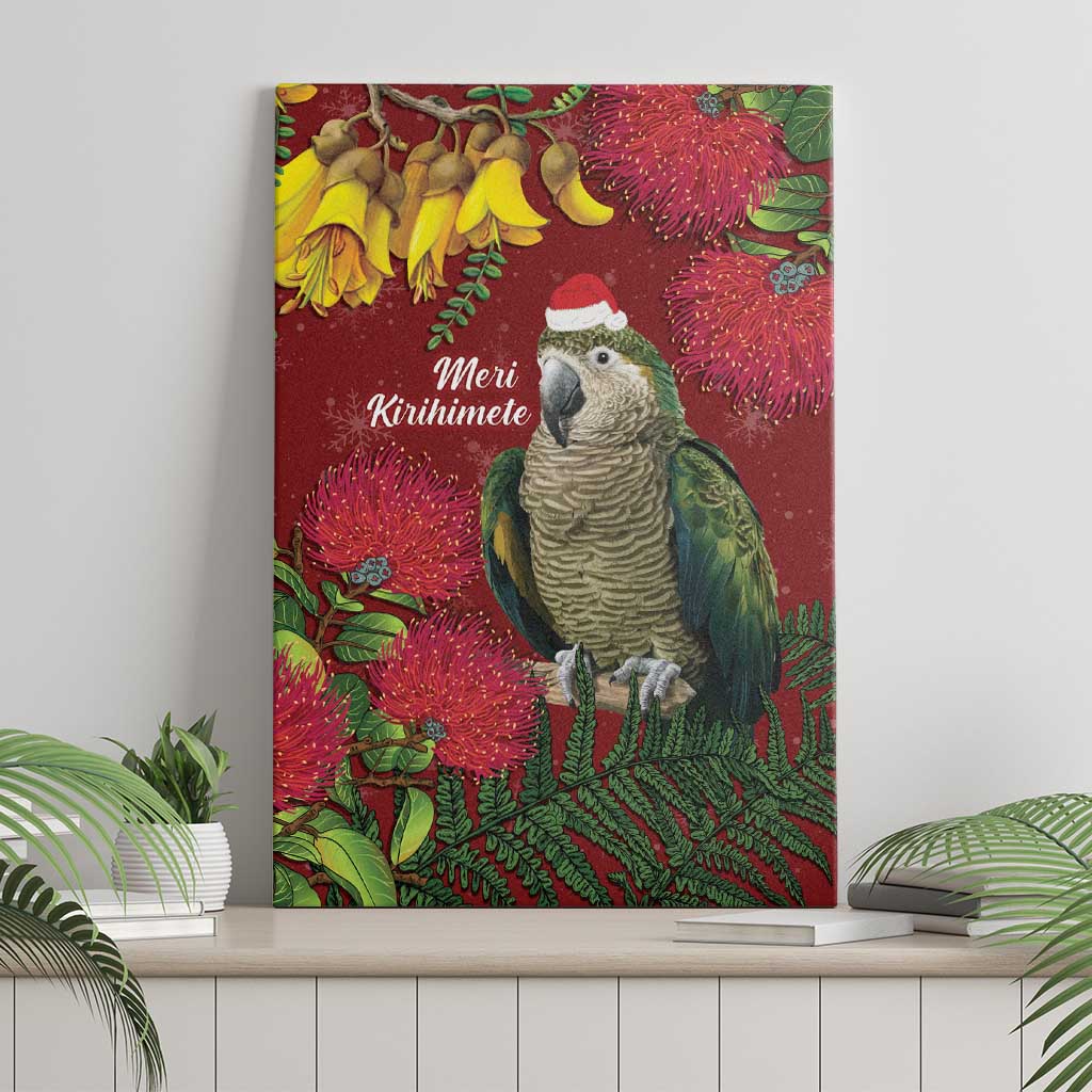 Kakapo Bird New Zealand Canvas Wall Art Floral Christmas