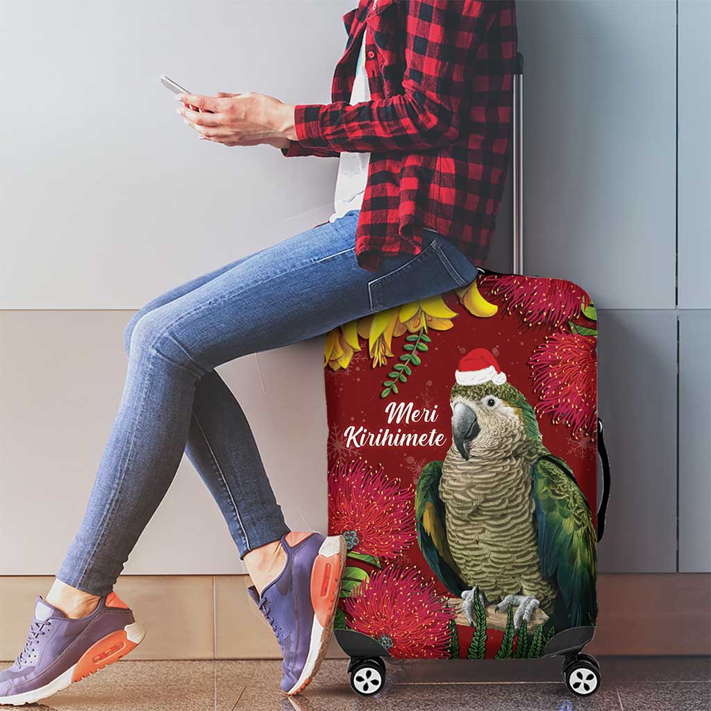 Kakapo Bird New Zealand Luggage Cover Floral Christmas