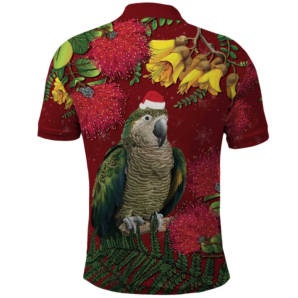 Kakapo Bird New Zealand Polo Shirt Floral Christmas LT7 - Polynesian Pride