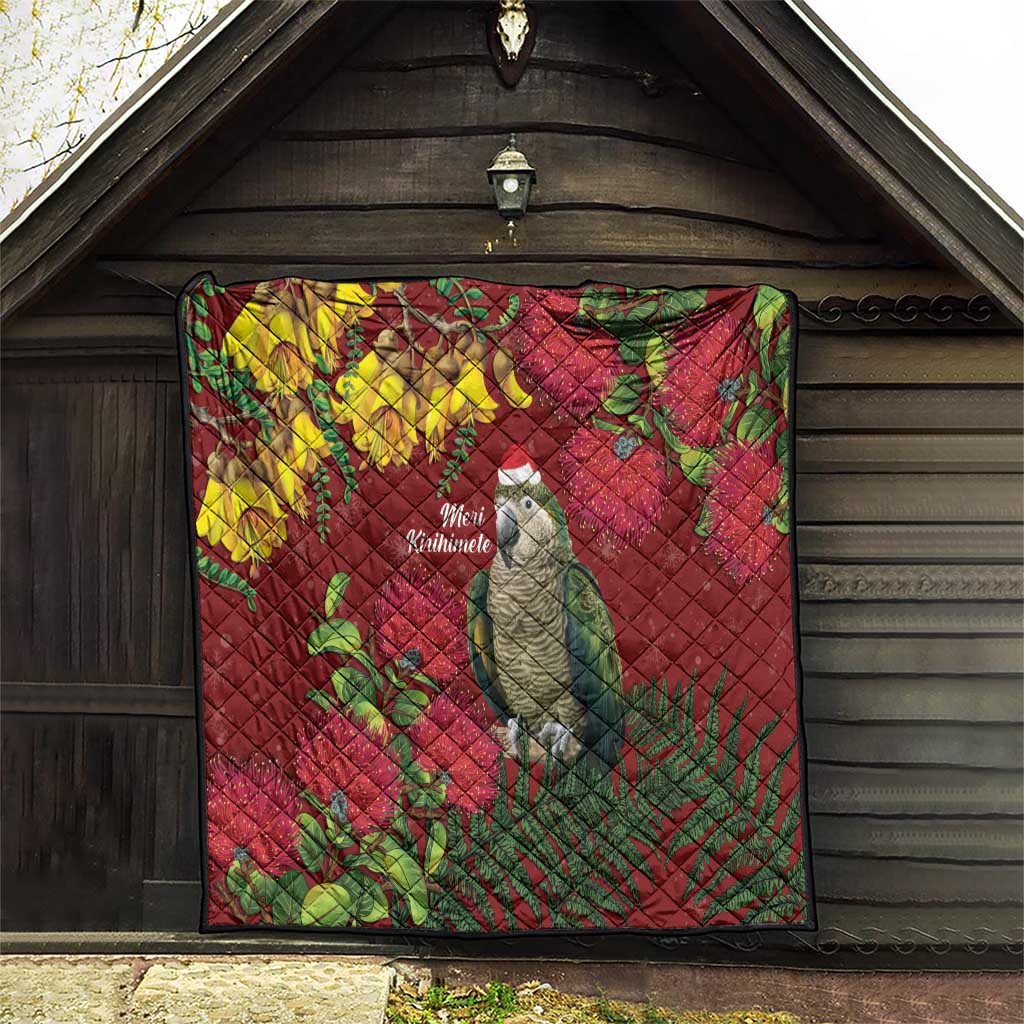 Kakapo Bird New Zealand Quilt Floral Christmas