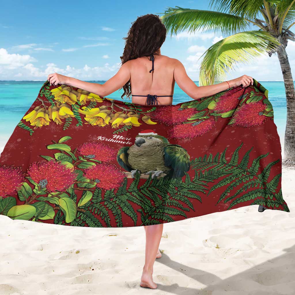 Kakapo Bird New Zealand Sarong Floral Christmas