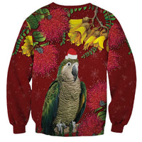 Kakapo Bird New Zealand Sweatshirt Floral Christmas LT7 - Polynesian Pride