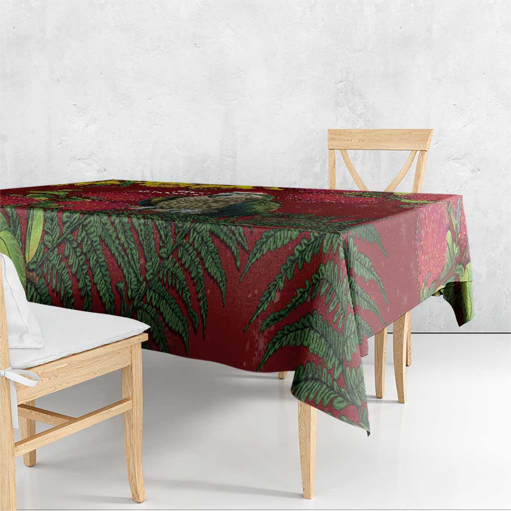 Kakapo Bird New Zealand Tablecloth Floral Christmas