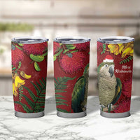 Kakapo Bird New Zealand Tumbler Cup Floral Christmas LT7 - Polynesian Pride