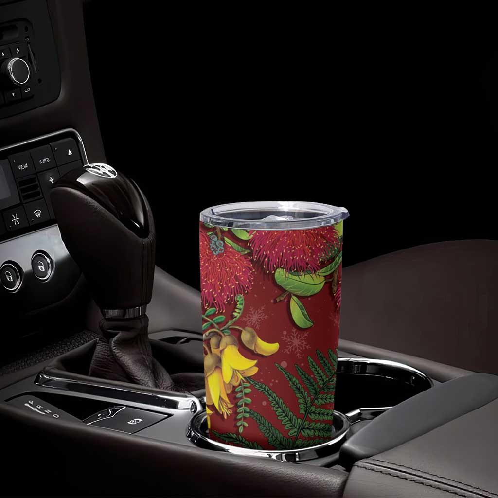 Kakapo Bird New Zealand Tumbler Cup Floral Christmas LT7 - Polynesian Pride