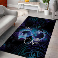 Polynesian Personalized Memorial Area Rug Oceanic Infinity Symbol - Until We Meet Again - Polynesian Pride