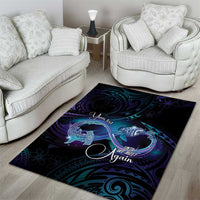Polynesian Personalized Memorial Area Rug Oceanic Infinity Symbol - Until We Meet Again - Polynesian Pride