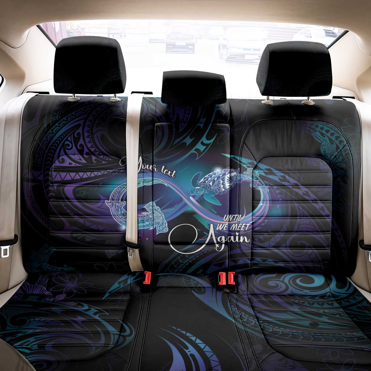 Polynesian Personalized Memorial Back Car Seat Cover Oceanic Infinity Symbol - Until We Meet Again - Polynesian Pride