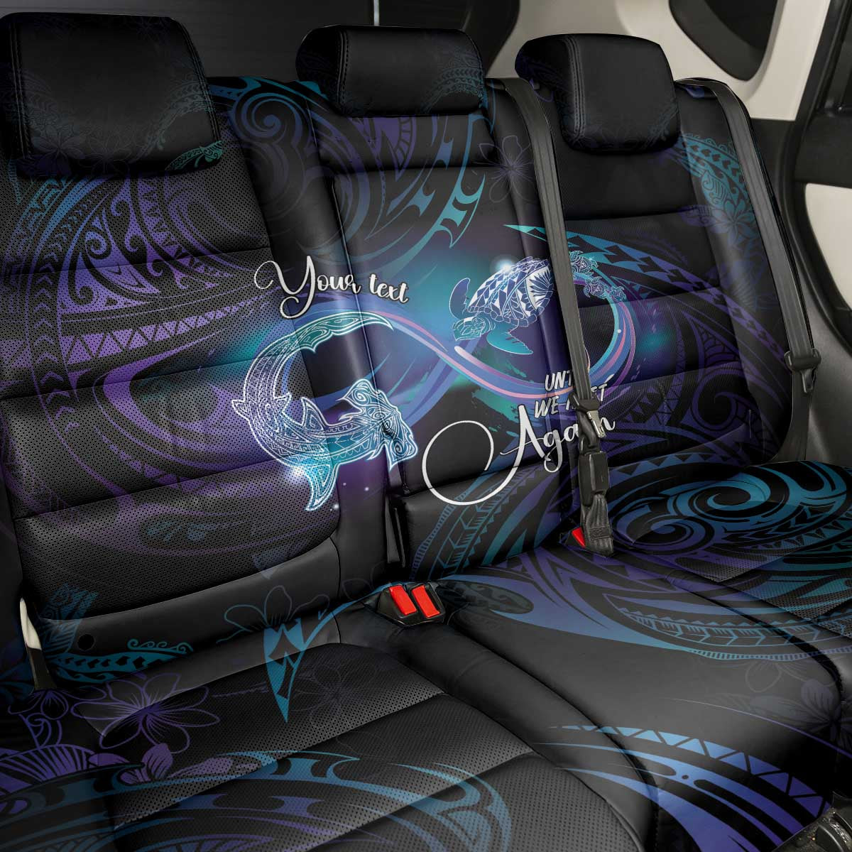 Polynesian Personalized Memorial Back Car Seat Cover Oceanic Infinity Symbol - Until We Meet Again - Polynesian Pride
