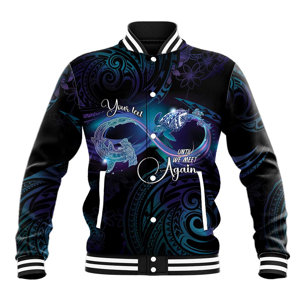 Polynesian Personalized Memorial Baseball Jacket Oceanic Infinity Symbol - Until We Meet Again LT7 Unisex Black - Polynesian Pride