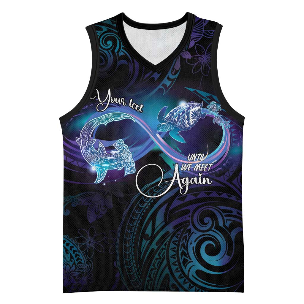 Polynesian Personalized Memorial Basketball Jersey Oceanic Infinity Symbol - Until We Meet Again LT7 Unisex Black - Polynesian Pride