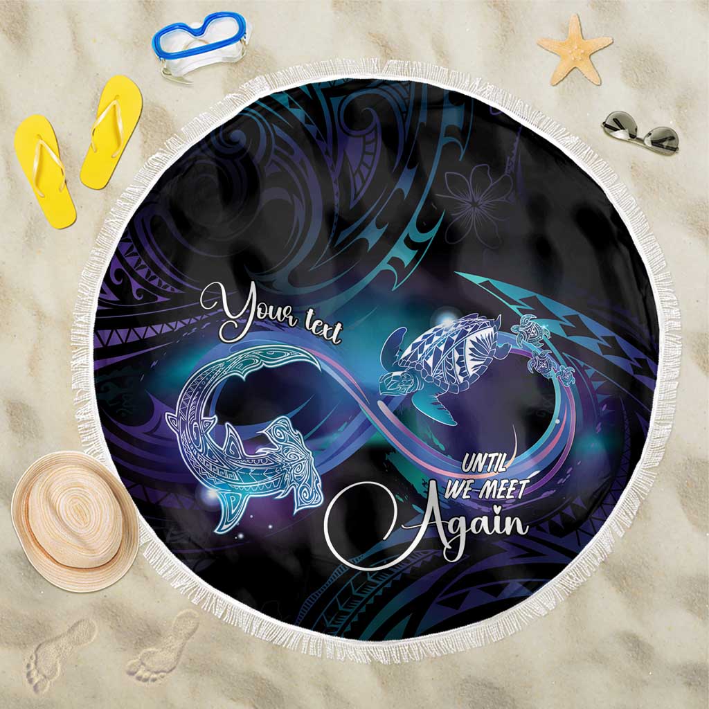 Polynesian Personalized Memorial Beach Blanket Oceanic Infinity Symbol - Until We Meet Again LT7 One Size 150cm Black - Polynesian Pride