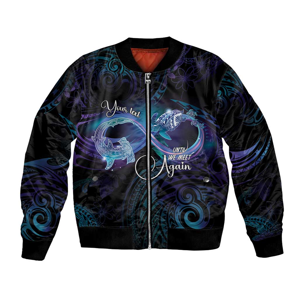 Polynesian Personalized Memorial Bomber Jacket Oceanic Infinity Symbol - Until We Meet Again LT7 Unisex Black - Polynesian Pride