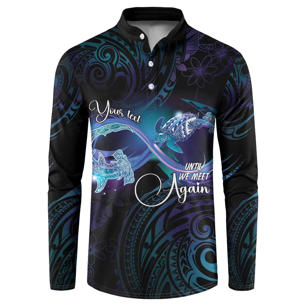 Polynesian Personalized Memorial Button Sweatshirt Oceanic Infinity Symbol - Until We Meet Again LT7 Black - Polynesian Pride