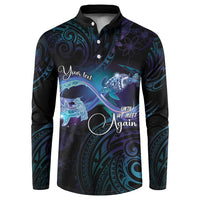 Polynesian Personalized Memorial Button Sweatshirt Oceanic Infinity Symbol - Until We Meet Again LT7 Black - Polynesian Pride