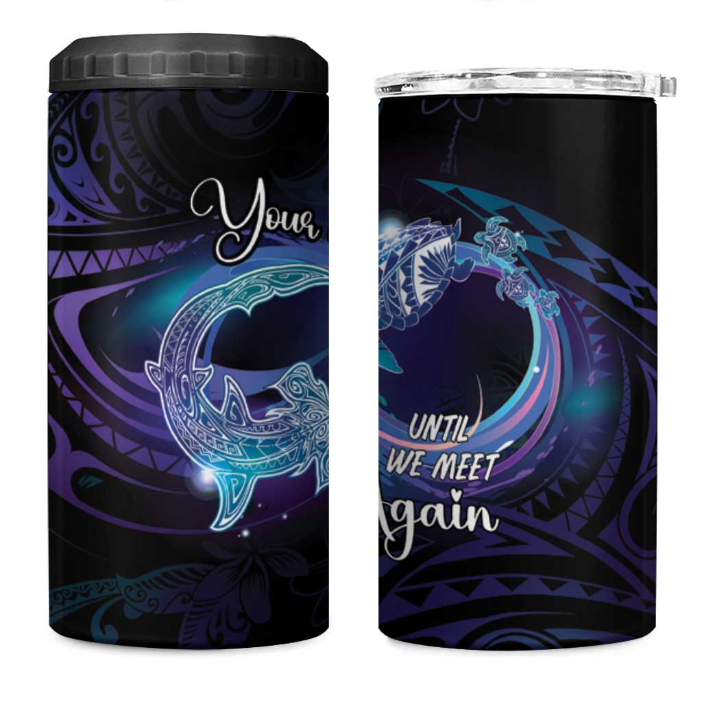 Polynesian Personalized Memorial 4 in 1 Can Cooler Tumbler Oceanic Infinity Symbol - Until We Meet Again LT7 One Size: 16 oz Black - Polynesian Pride
