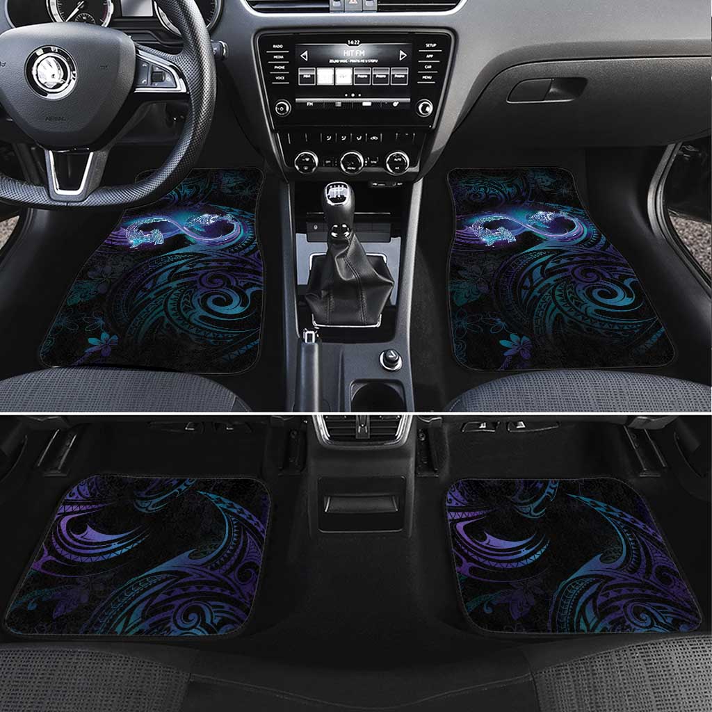 Polynesian Memorial Car Mats Oceanic Infinity Symbol - Until We Meet Again LT7 Set 4pcs Black - Polynesian Pride