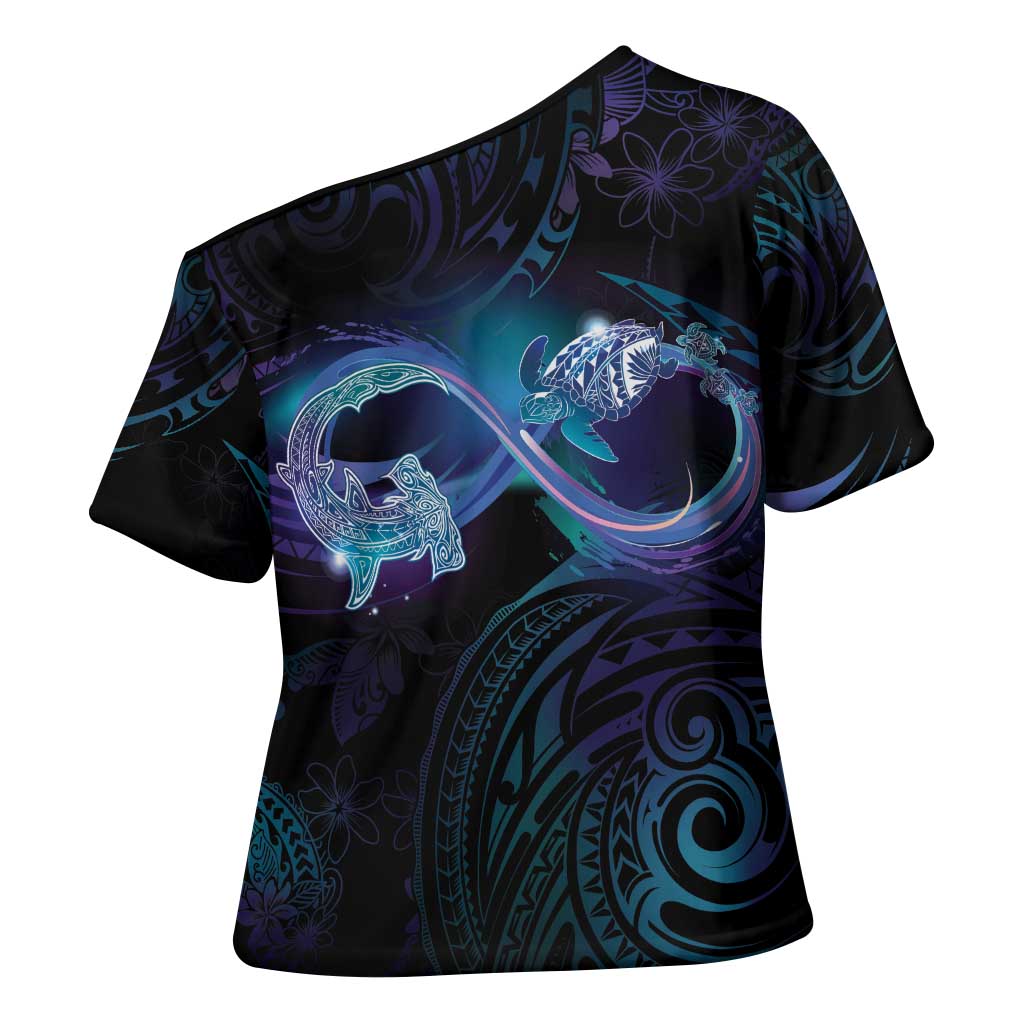 Polynesian Personalized Memorial Cross Shoulder Shirt Oceanic Infinity Symbol - Until We Meet Again - Polynesian Pride