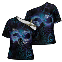 Polynesian Personalized Memorial Cross Shoulder Shirt Oceanic Infinity Symbol - Until We Meet Again - Polynesian Pride