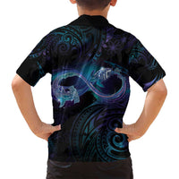 Polynesian Personalized Memorial Family Matching Off Shoulder Short Dress and Hawaiian Shirt Oceanic Infinity Symbol - Until We Meet Again - Polynesian Pride