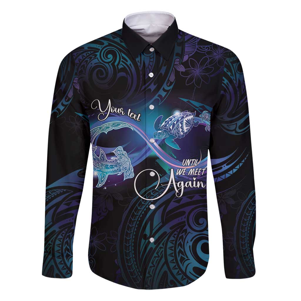 Polynesian Personalized Memorial Family Matching Puletasi and Hawaiian Shirt Oceanic Infinity Symbol - Until We Meet Again LT7 Dad's Shirt - Long Sleeve Black - Polynesian Pride