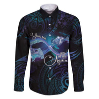 Polynesian Personalized Memorial Family Matching Puletasi and Hawaiian Shirt Oceanic Infinity Symbol - Until We Meet Again LT7 Dad's Shirt - Long Sleeve Black - Polynesian Pride