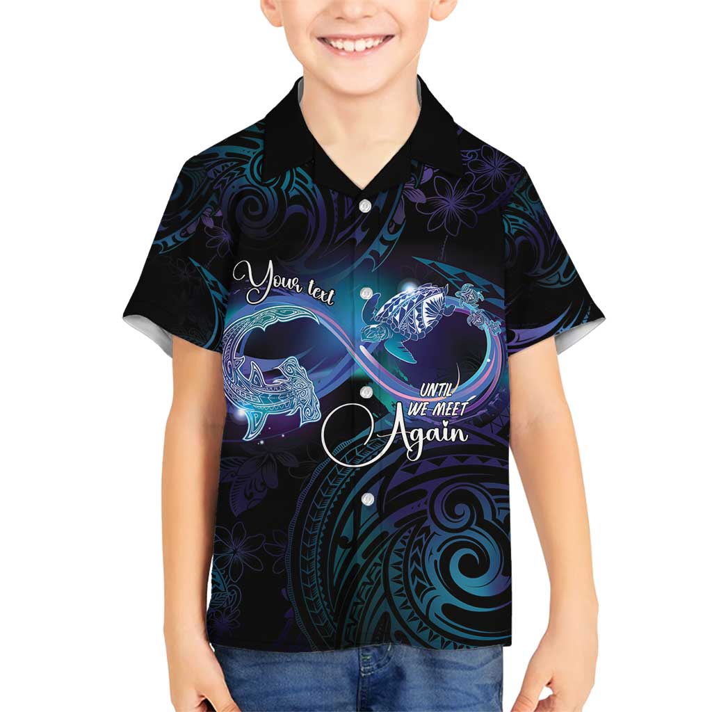 Polynesian Personalized Memorial Family Matching Puletasi and Hawaiian Shirt Oceanic Infinity Symbol - Until We Meet Again LT7 Son's Shirt Black - Polynesian Pride