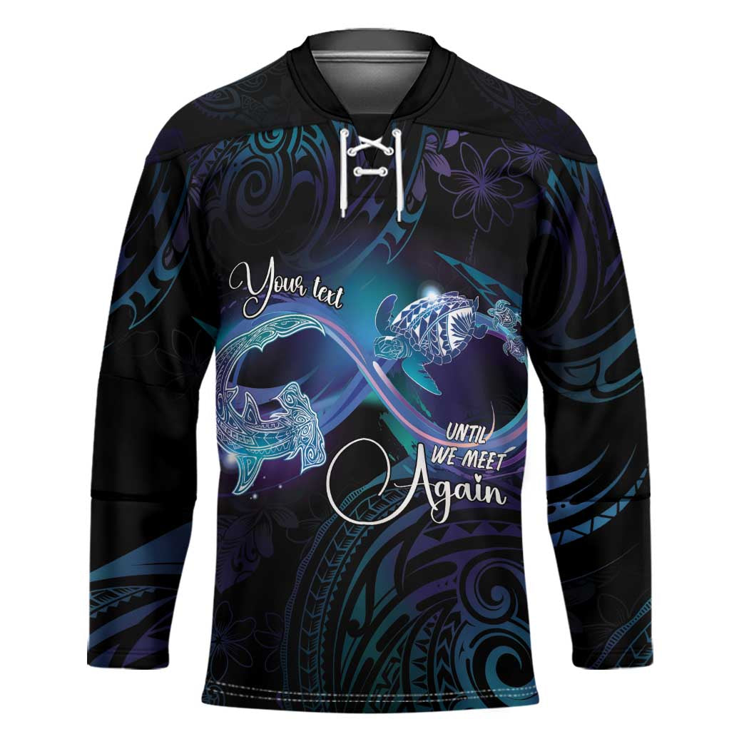 Polynesian Personalized Memorial Hockey Jersey Oceanic Infinity Symbol - Until We Meet Again LT7 Unisex Black - Polynesian Pride