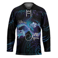 Polynesian Personalized Memorial Hockey Jersey Oceanic Infinity Symbol - Until We Meet Again LT7 Unisex Black - Polynesian Pride