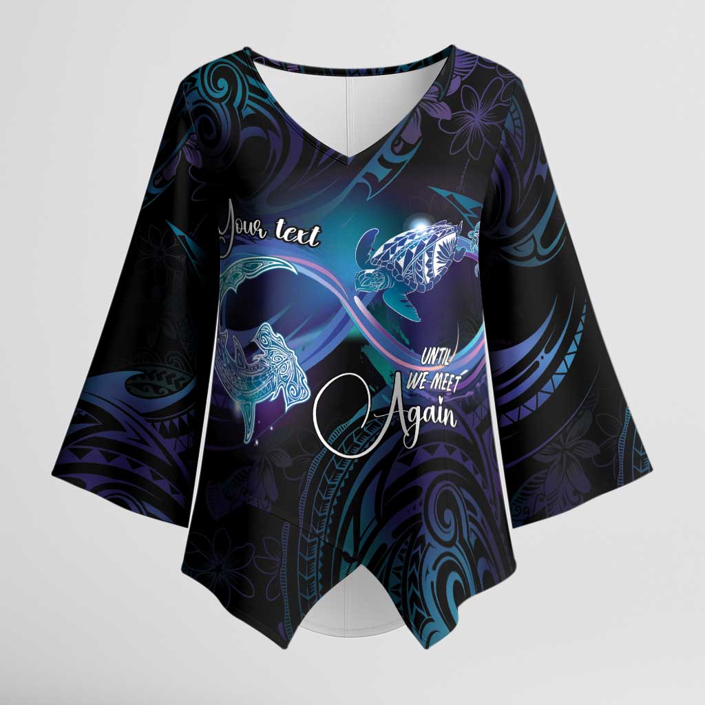 Polynesian Personalized Memorial Kimono Sleeve Blouse Oceanic Infinity Symbol - Until We Meet Again LT7 Female Black - Polynesian Pride