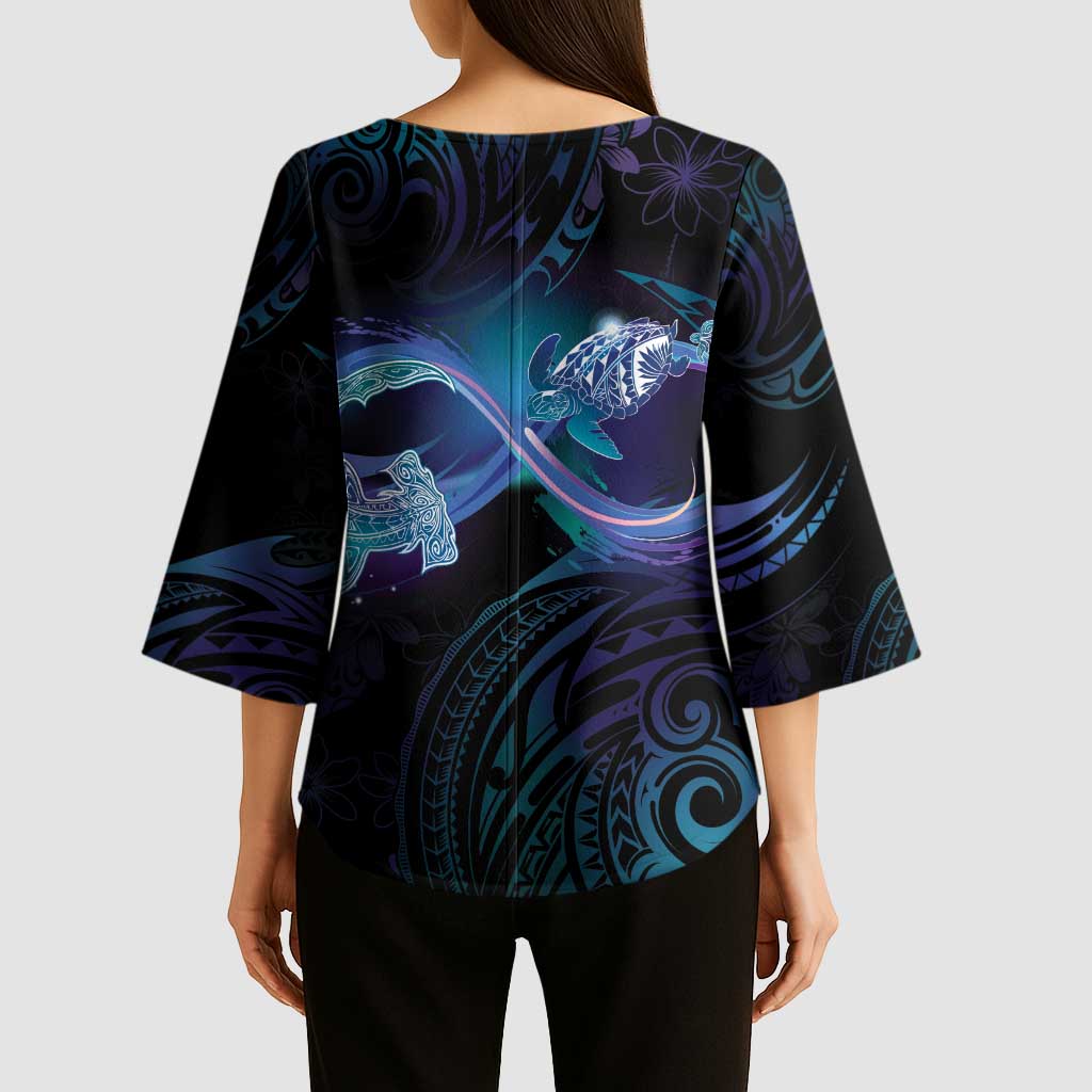 Polynesian Personalized Memorial Kimono Sleeve Blouse Oceanic Infinity Symbol - Until We Meet Again LT7 - Polynesian Pride