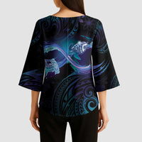 Polynesian Personalized Memorial Kimono Sleeve Blouse Oceanic Infinity Symbol - Until We Meet Again LT7 - Polynesian Pride