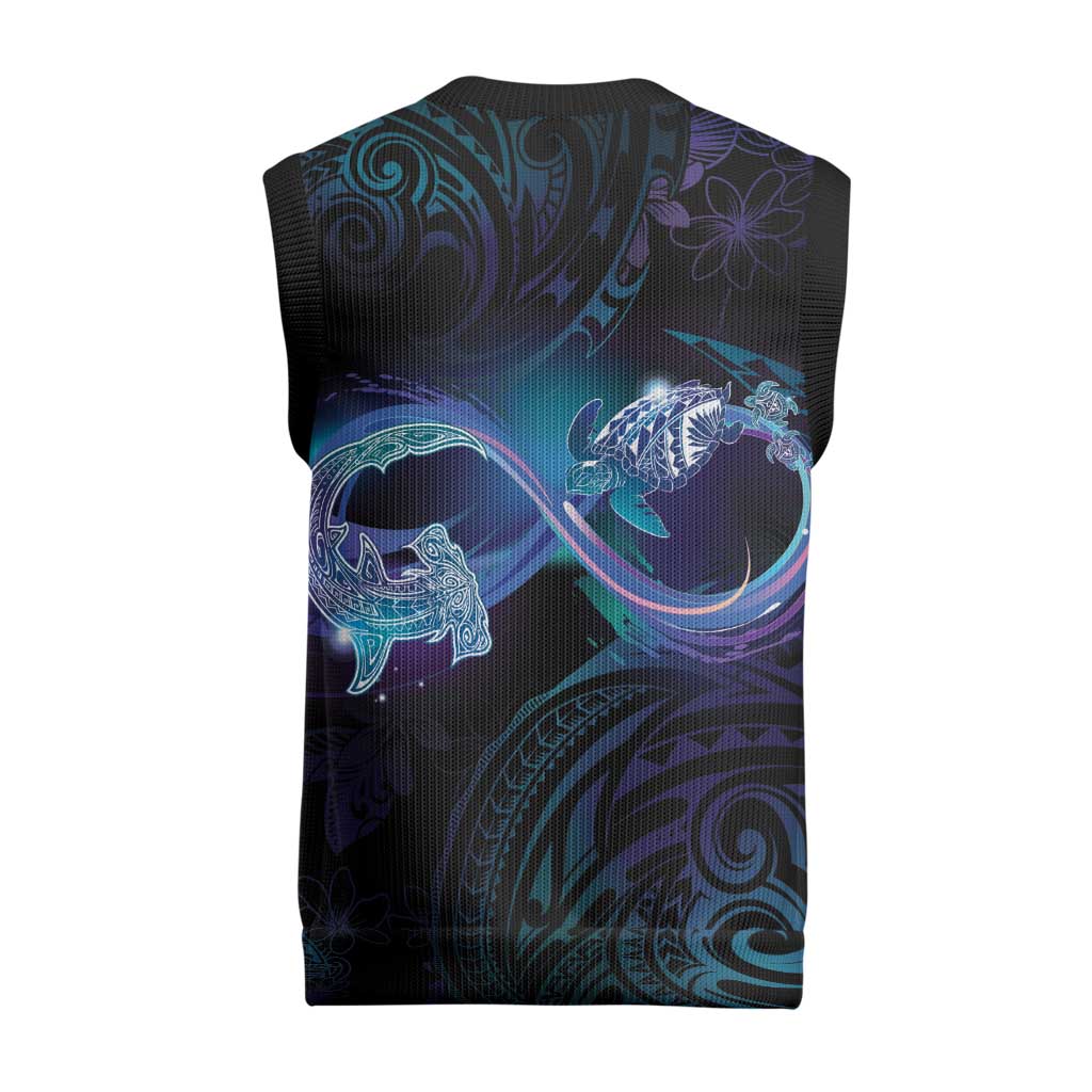 Polynesian Personalized Memorial Christmas Knitted V-Neck Vest Oceanic Infinity Symbol - Until We Meet Again LT7 - Polynesian Pride