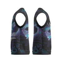 Polynesian Personalized Memorial Christmas Knitted V-Neck Vest Oceanic Infinity Symbol - Until We Meet Again LT7 - Polynesian Pride