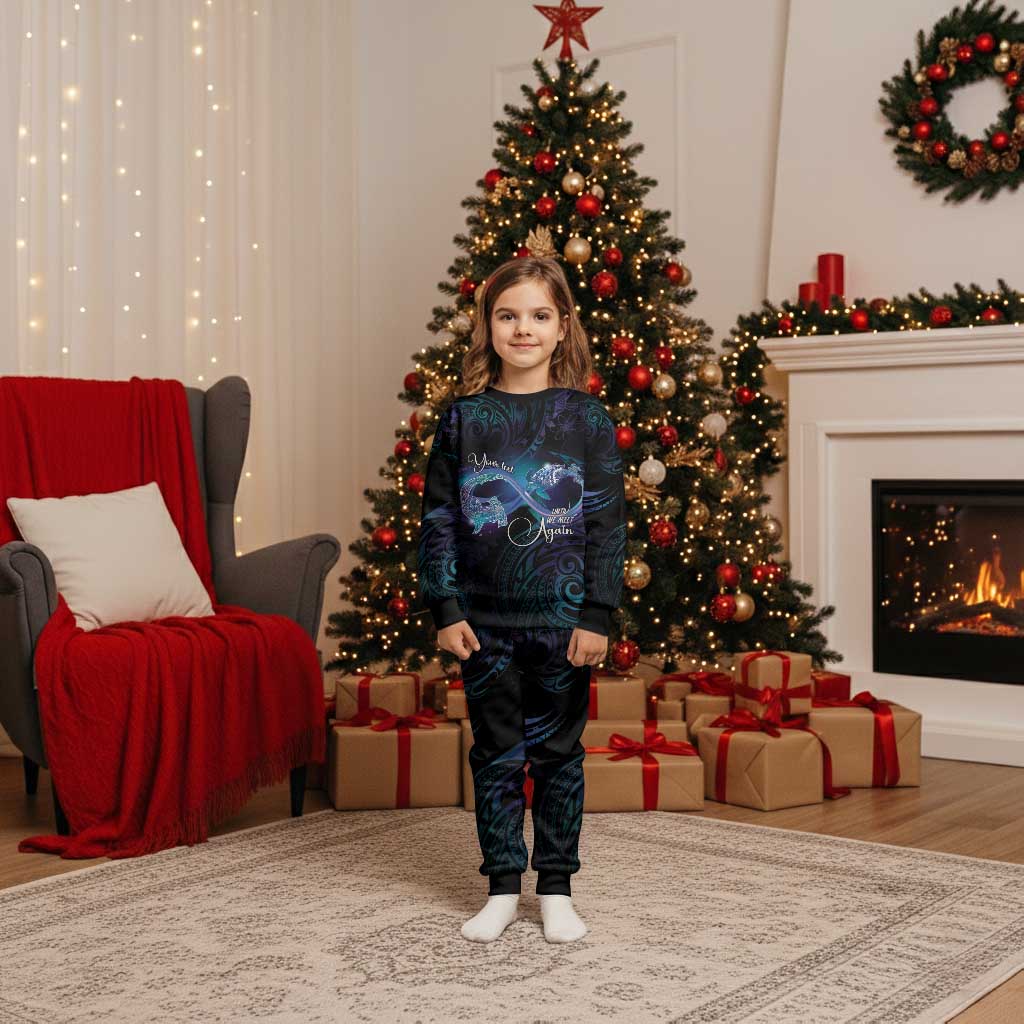 Polynesian Personalized Memorial Christmas Pajama Set Oceanic Infinity Symbol - Until We Meet Again LT7 Kid Black - Polynesian Pride