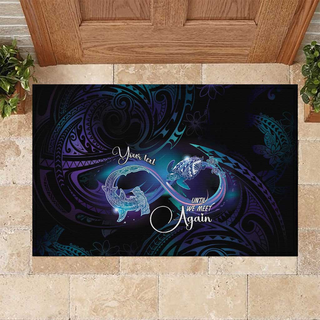 Polynesian Personalized Memorial Rubber Doormat Oceanic Infinity Symbol - Until We Meet Again LT7 Black - Polynesian Pride