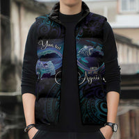 Polynesian Personalized Memorial Sleeveless Puffer Jacket Oceanic Infinity Symbol - Until We Meet Again - Polynesian Pride