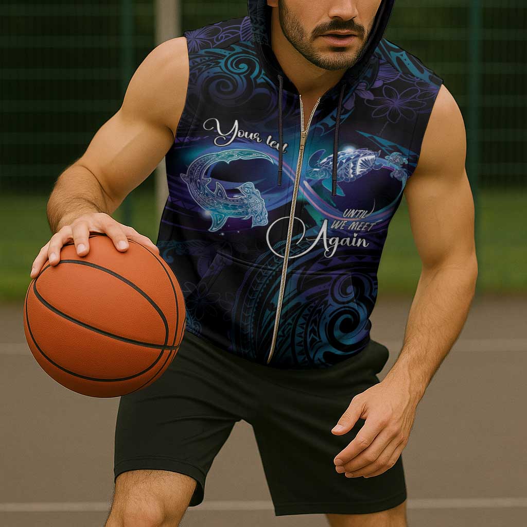 Polynesian Personalized Memorial Sleeveless Zip Hoodie Oceanic Infinity Symbol - Until We Meet Again - Polynesian Pride