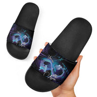Polynesian Personalized Memorial Slide Sandals Oceanic Infinity Symbol - Until We Meet Again - Polynesian Pride