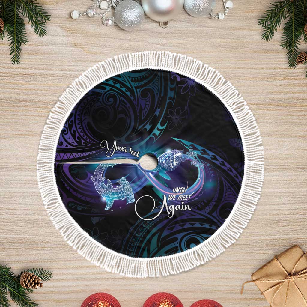 Polynesian Personalized Memorial Tree Skirt Oceanic Infinity Symbol - Until We Meet Again LT7 Fringed Black - Polynesian Pride