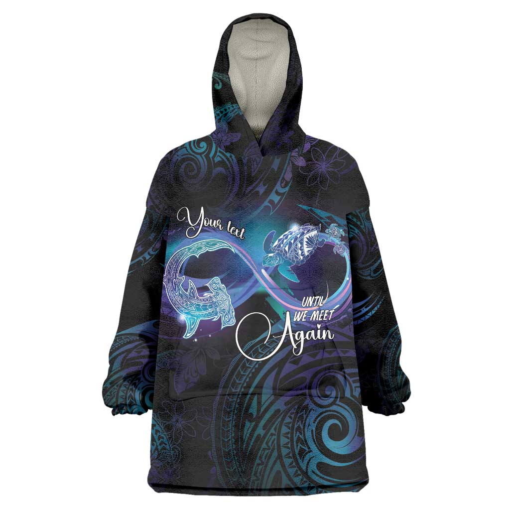 Polynesian Personalized Memorial Wearable Blanket Hoodie Oceanic Infinity Symbol - Until We Meet Again LT7 One Size Black - Polynesian Pride